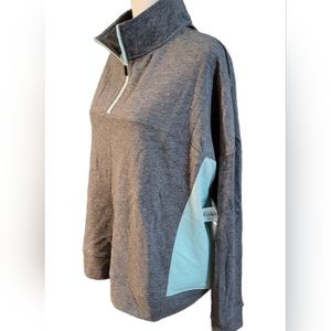 New Xersion 1/4 zip high collared color block, pullover jacket sweatshirt Sz 0x